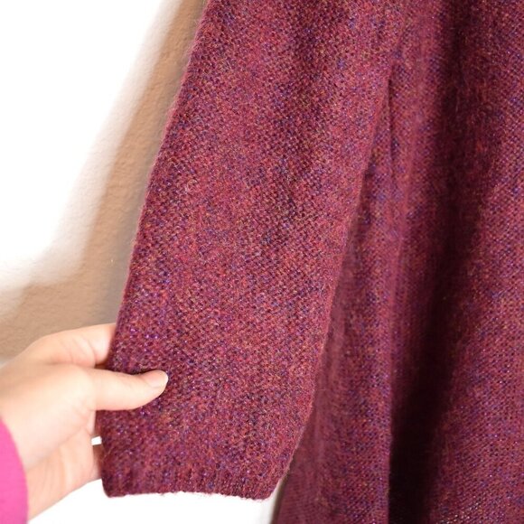 Modcloth Tunic Sweater Sz 1X Cowl Neck Metallic Wool Blend Christmas Holiday - Picture 6 of 16